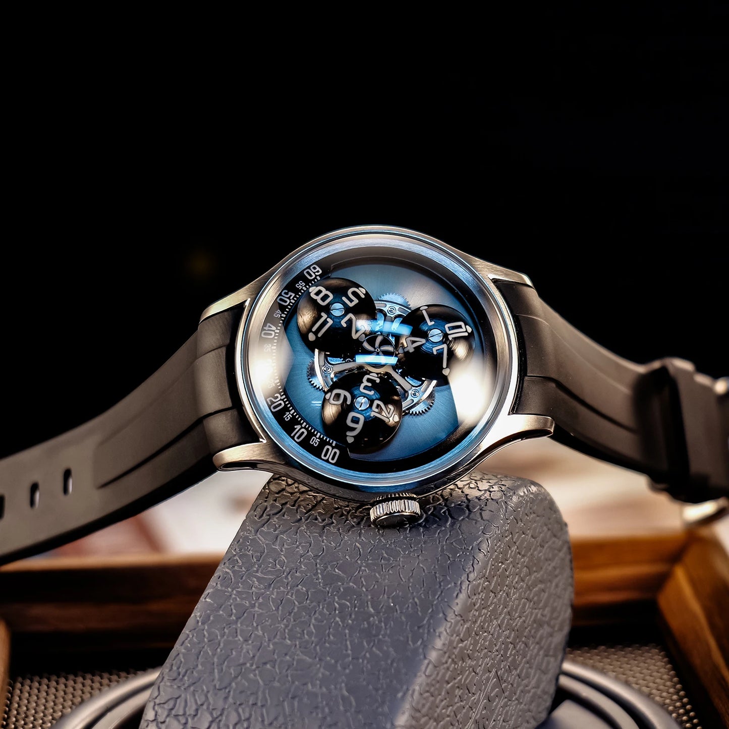 OBLVLO Luxury Design Mens Stak Trek Blue Nightlight Automatic Watches Three Body Theme Waterproof Mechanical Watch BLM-TRISOME