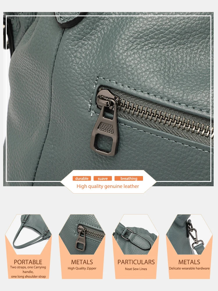 Zency Fashion Women Shoulder Bag 100% Genuine Leather Handbag Hobo Bag Charm Ladies Long Belt Crossbody Shopper Purse 2024 New