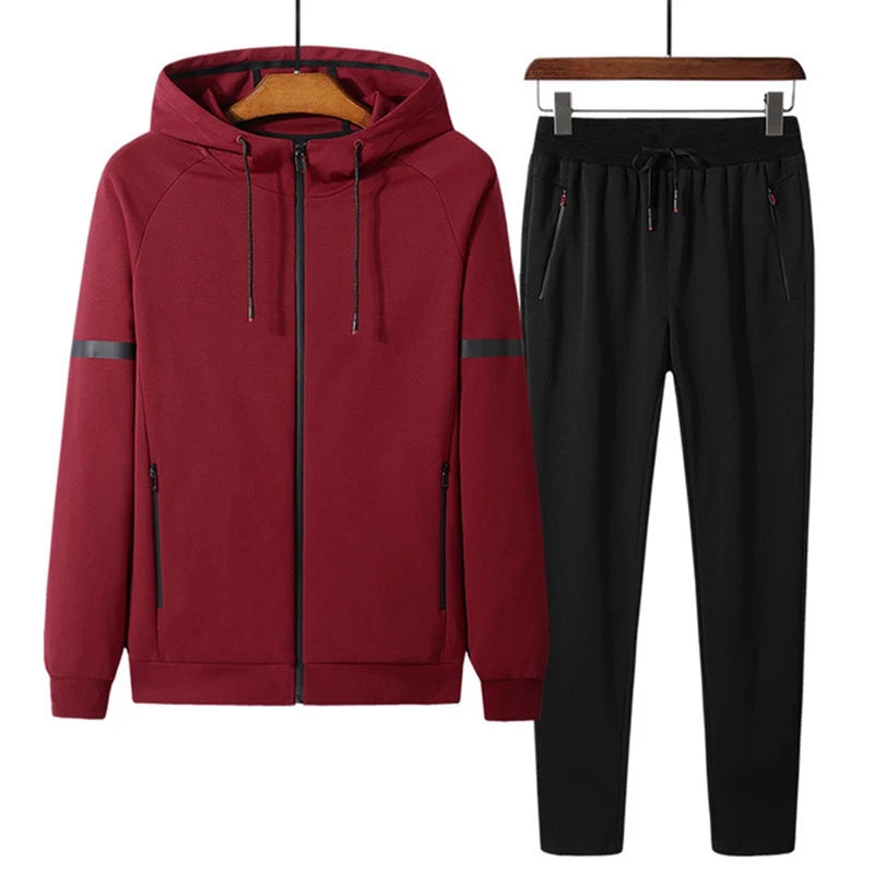 cotton men sweat suit set 8XL 9XL Spring Autumn leisure sports men big size sweatsuits men's sportswear oversized jogger suits