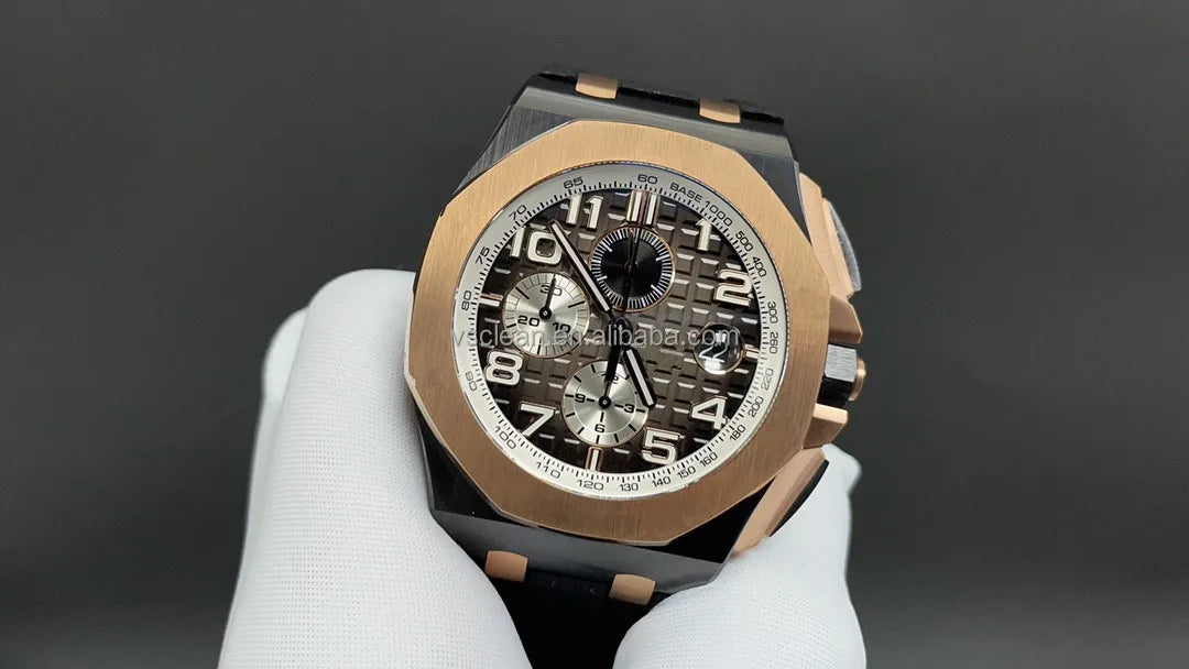 HB Factory New Luxury Men's Women's Watches 26400 Oakk Chronograph Automatic Mechanical Movement 44MM White Dial Ceramic Bezel