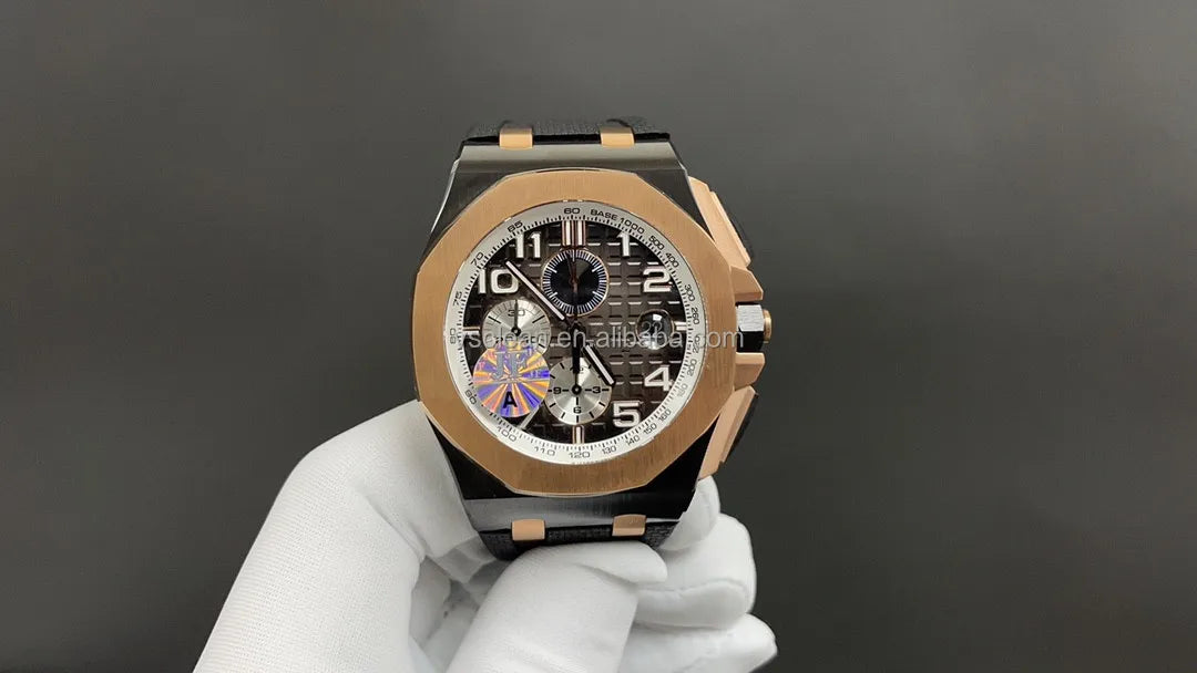 HB Factory New Luxury Men's Women's Watches 26400 Oakk Chronograph Automatic Mechanical Movement 44MM White Dial Ceramic Bezel