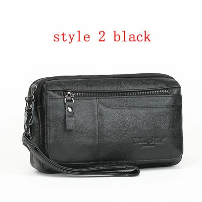 Men's Clutch Bags for men Genuine Leather Handbag Male Long Money Wallets Mobile Phone Pouch man Party Clutch Coin Purse