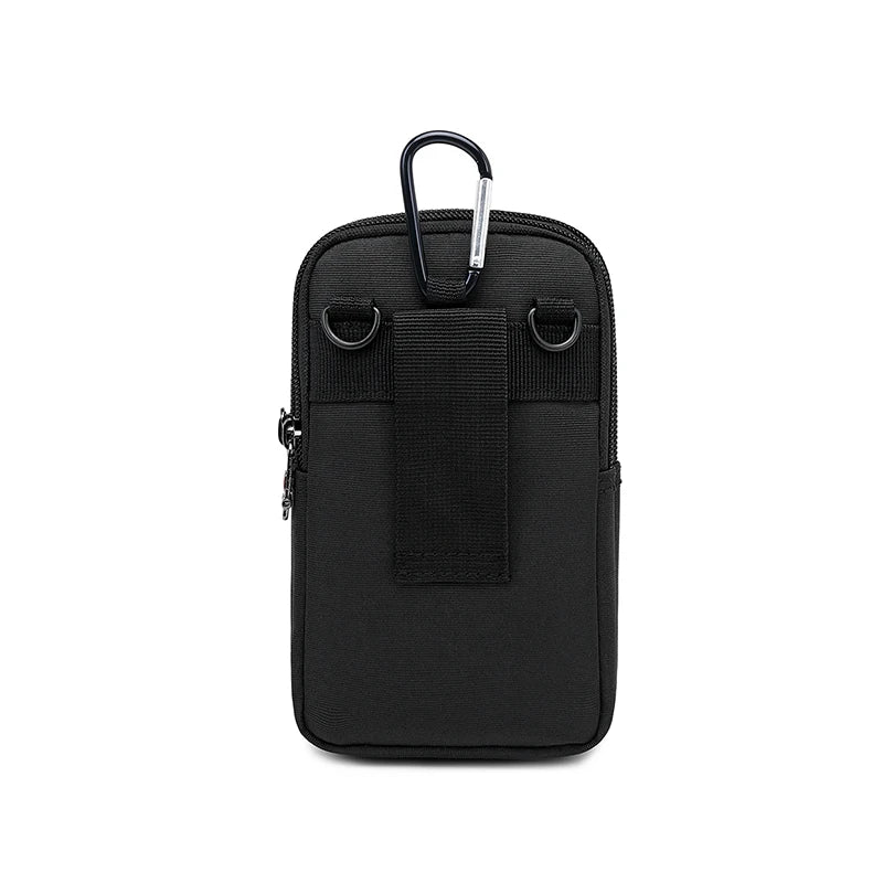JANGEAR Men's Mobile Phone Pockets Small Shoulder Bag 6 Inch -7 Inch Mobile Phone Bag Multi-Function Wear Belt Vertical Backpack