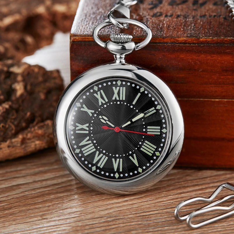 Retro Vintage Copper Pocket Watch Necklace Chain Pendant Antique Steampunk Mens Quartz Pocket Watches New