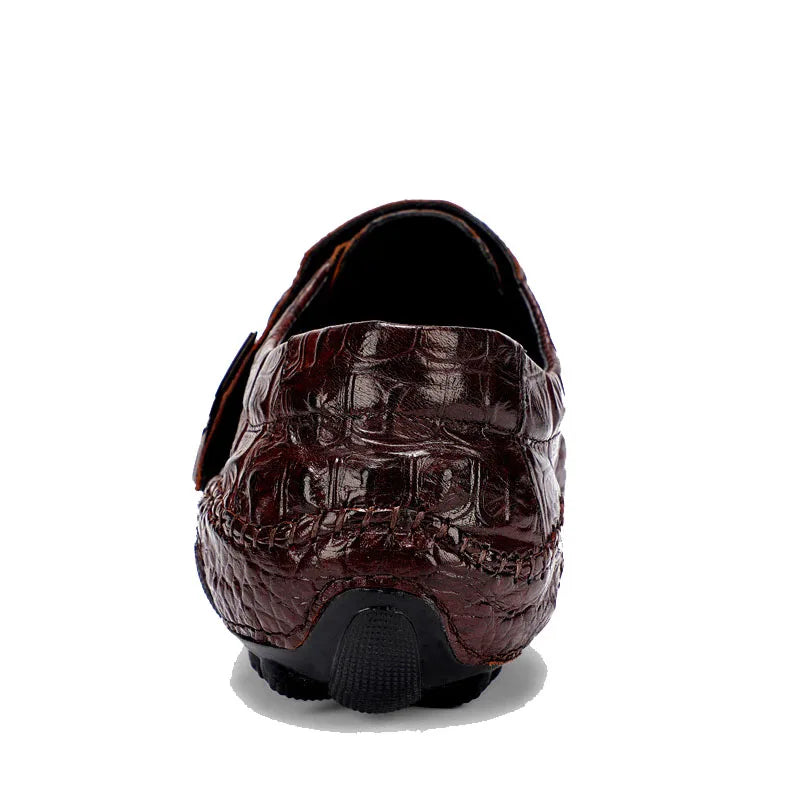 Luxury Driving Shoes Mens Shoes Genuine Leather Shoes Loafer Cow Leather Crocodile Pattern Hasp Casual Shoes Zapatos Hombre