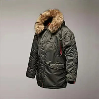 MGP Men's winter standard jacket classic n-3b parka for extreme cold weather waterproof removable faux fur around Hood