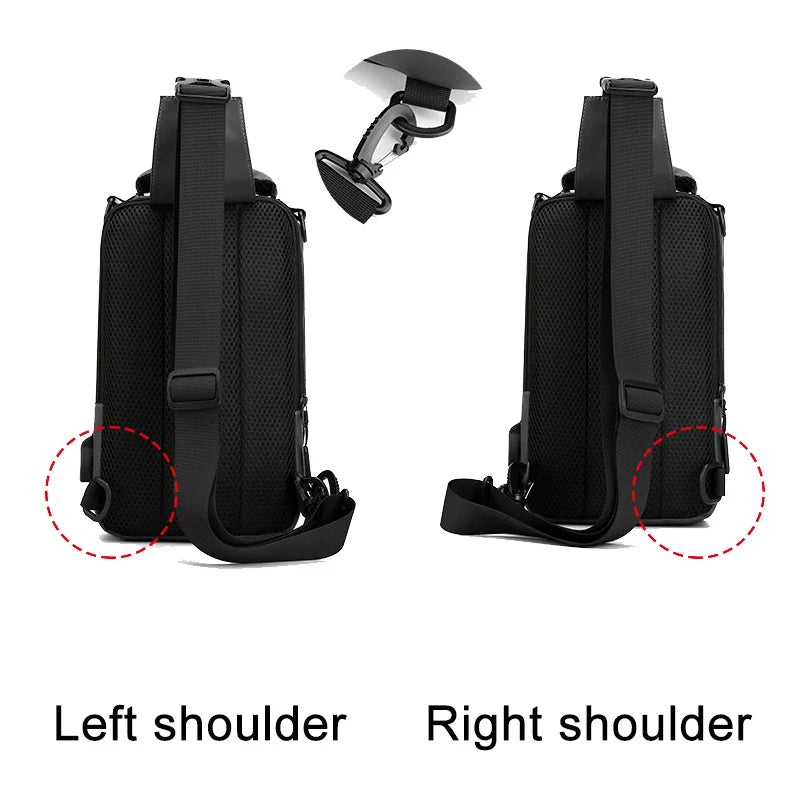 YoReAi New Multifunction Crossbody Bag for Men Anti-theft Shoulder Messenger Bags Male Waterproof Charging USB Bag Casual Tote