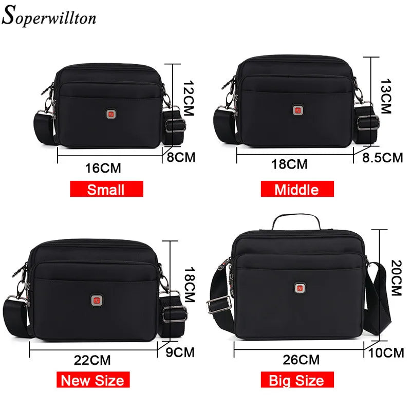 Soperwillton Men's Bag Male Shoulder Bag Oxford Messenger Horizontal Bag Crossbody Man Famous Brand Design Bolsa Masculina #1053