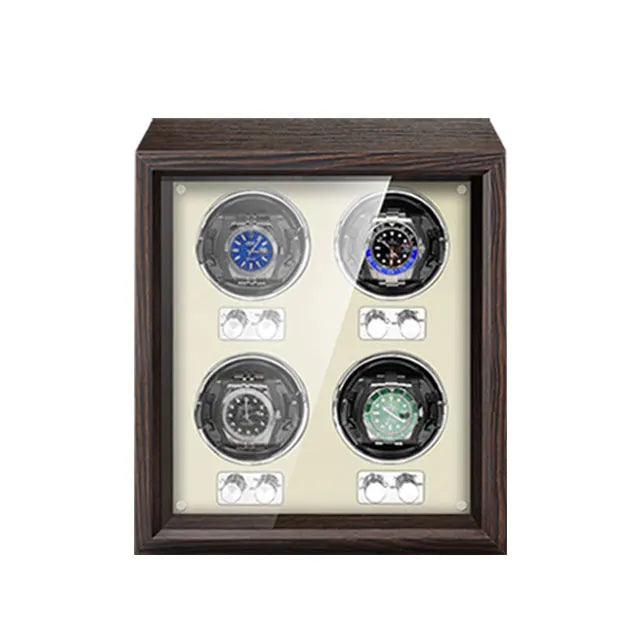 IBBETON Brand Luxury Wood Watch Winder High-End Leather Automatic Watches Box with Mabuchi Motor Watch Cabinet Clock Storage Box