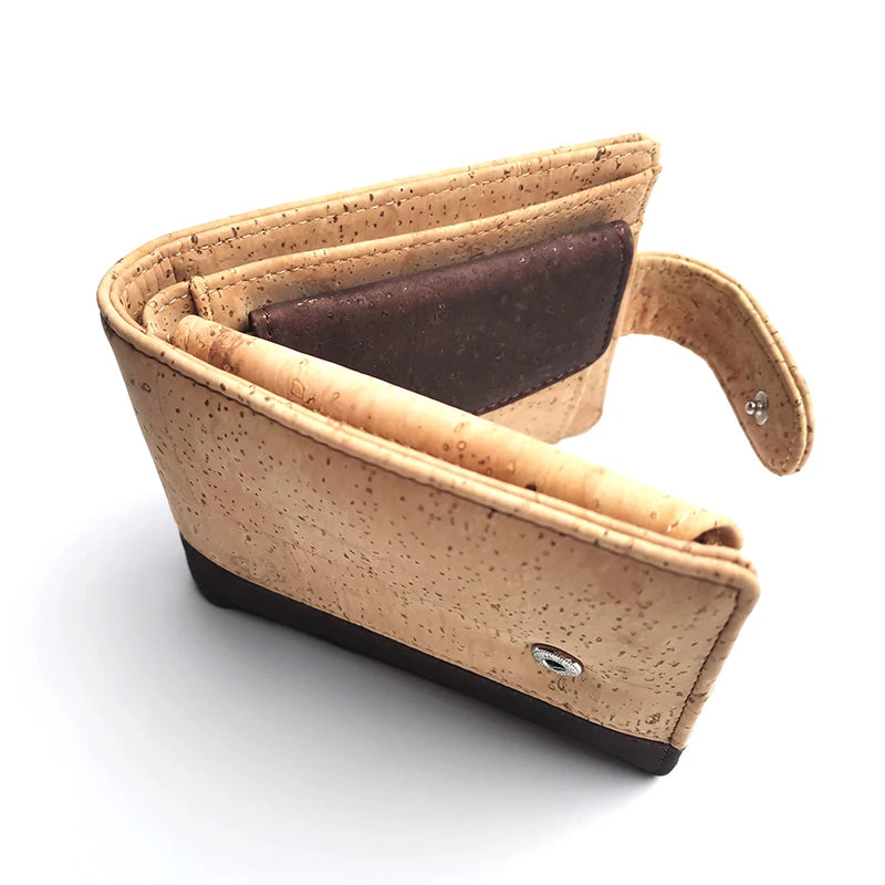 Rustic Men Cork Wallet Bifold Eco Friendly Cork Card Wallet