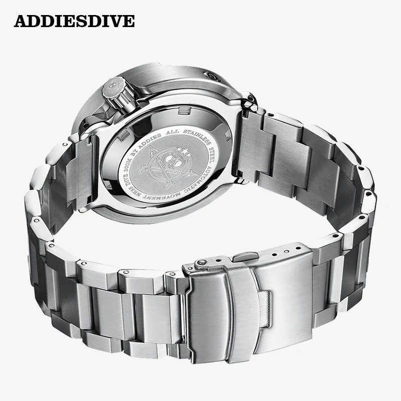 ADDIESDIVE Tuna Series Watch Blue Dial 316L Stainless Steel Watch Sapphire Crystal 300m Diving Watch C3 Super Luminous Hands