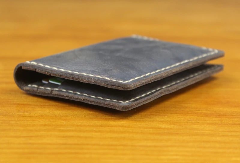 Luxury Handmade Crazy horse Genuine Leather Men card holder slim Leather Card wallet Business card holder Women name Card Sleeve