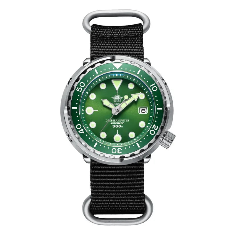 ADDIESDIVE Tuna Series Watch Blue Dial 316L Stainless Steel Watch Sapphire Crystal 300m Diving Watch C3 Super Luminous Hands