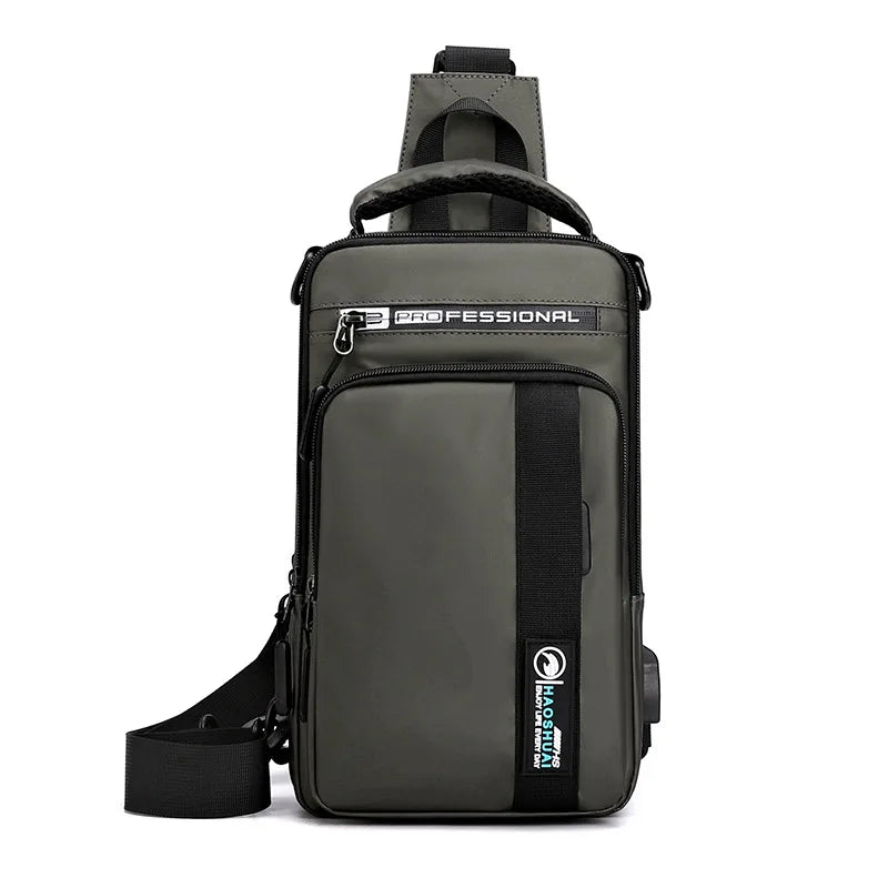 YoReAi New Multifunction Crossbody Bag for Men Anti-theft Shoulder Messenger Bags Male Waterproof Charging USB Bag Casual Tote