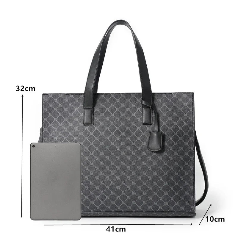 Luxury Totes Bag Men Shoulder Bag Large Size Pu Leather Handbags Fashion Design Men's Crossbody Bag Satchels Shoulder Bag Male