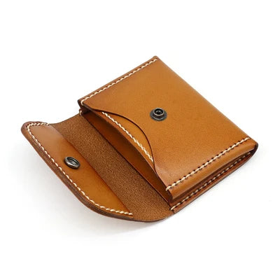 Storage Coin Purses Men Genuine Leather Luxury Handmade Retro Women Wallets Vintage Coin Pouch Business Credit Card Case