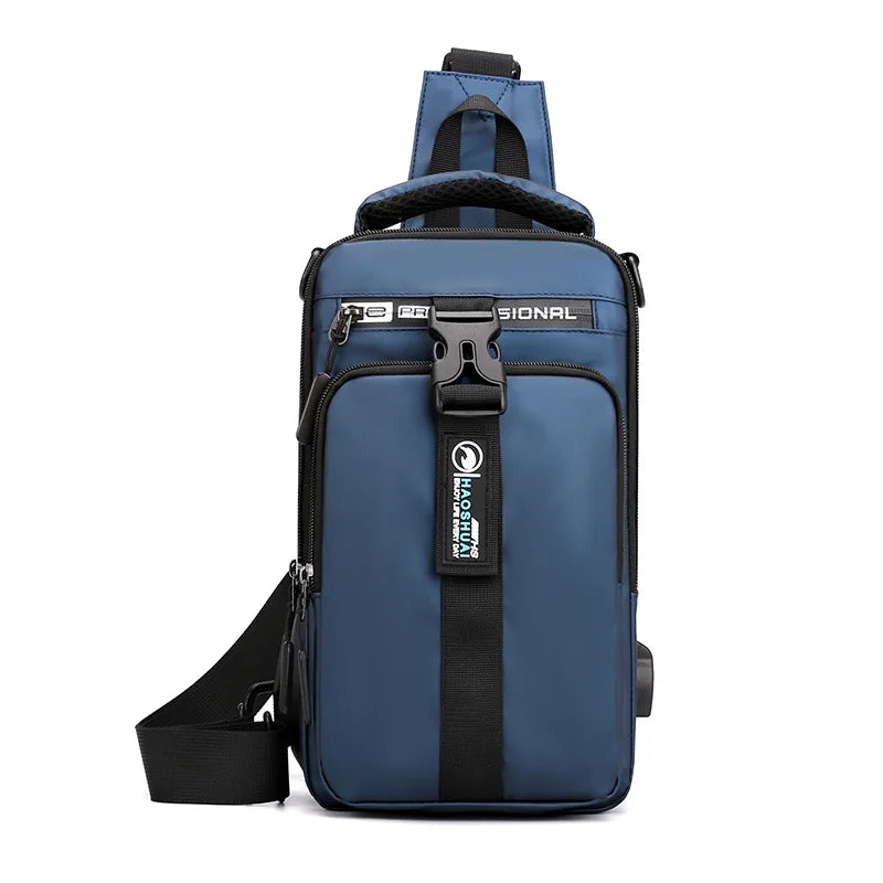 YoReAi New Multifunction Crossbody Bag for Men Anti-theft Shoulder Messenger Bags Male Waterproof Charging USB Bag Casual Tote