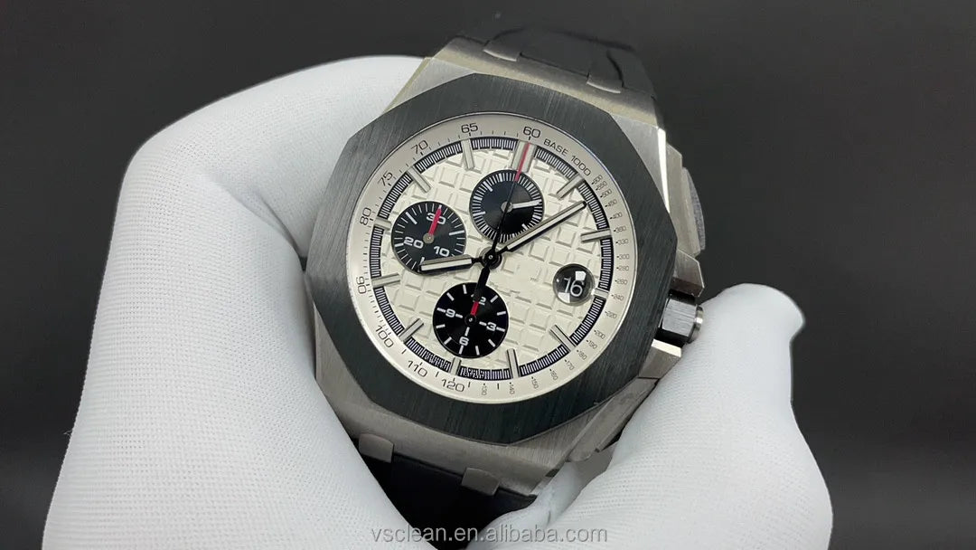 HB Factory New Luxury Men's Women's Watches 26400 Oakk Chronograph Automatic Mechanical Movement 44MM White Dial Ceramic Bezel