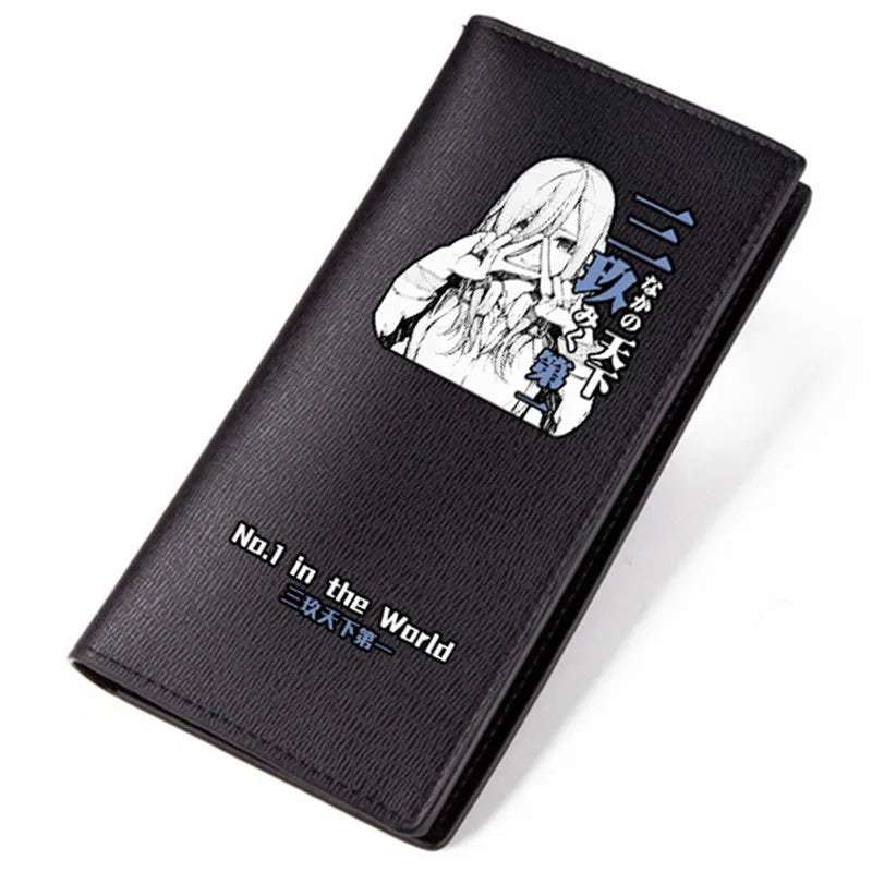Hot Anime The Quintessential Quintuplets Nakano Miku Kawaii Women Long Purse Pu Leather Wallet ID Card Holder Girl Coin Purse