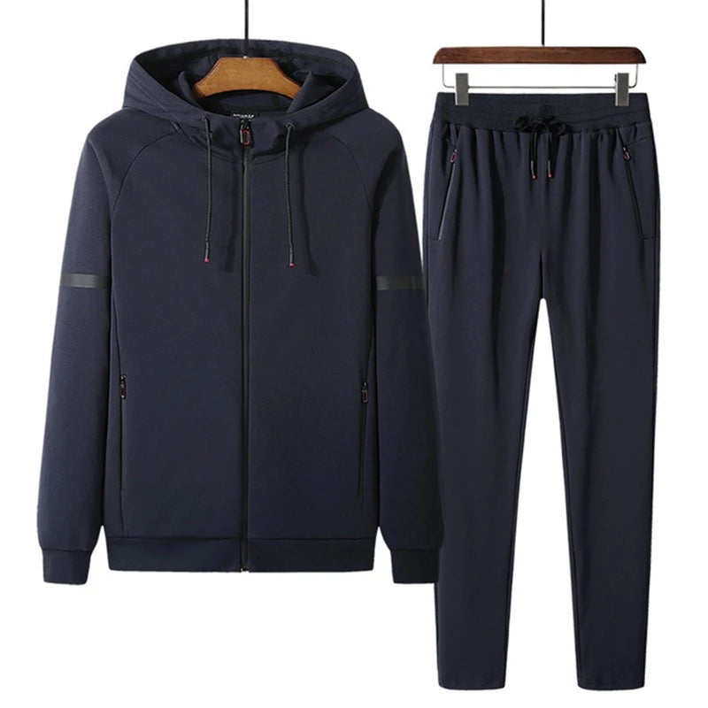 cotton men sweat suit set 8XL 9XL Spring Autumn leisure sports men big size sweatsuits men's sportswear oversized jogger suits