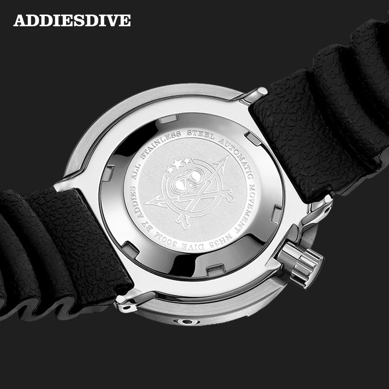 ADDIESDIVE Tuna Series Watch Blue Dial 316L Stainless Steel Watch Sapphire Crystal 300m Diving Watch C3 Super Luminous Hands
