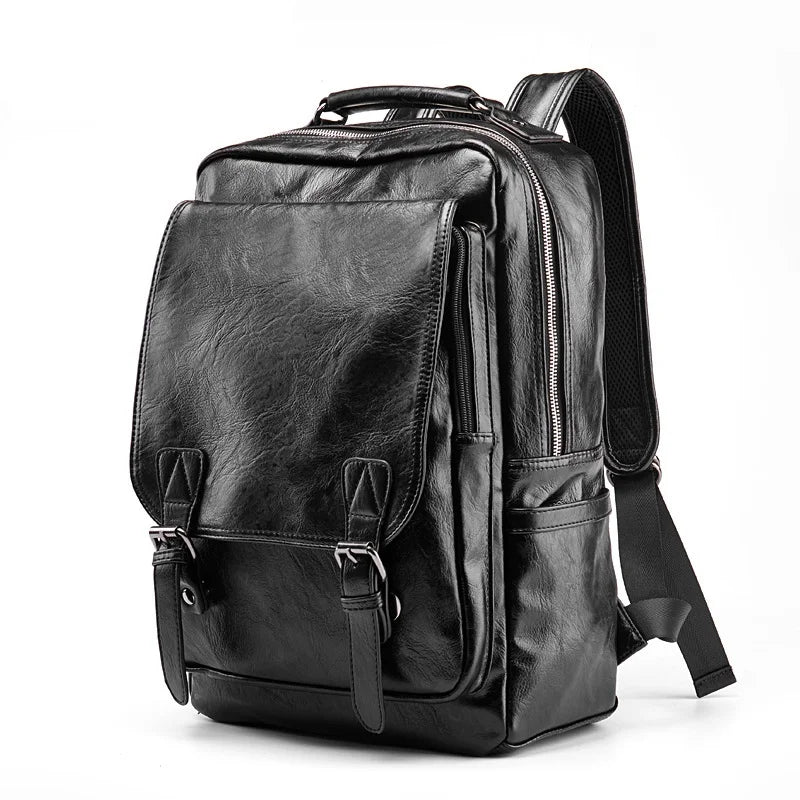 New Luxury School Backpack Waterproof Leather Backpack For Laptop Men Travel Teenage Student Backpack Bag Male Bagpack Mochila