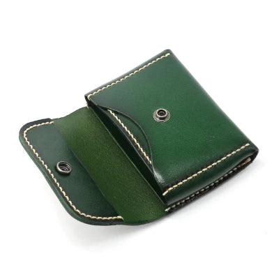 Storage Coin Purses Men Genuine Leather Luxury Handmade Retro Women Wallets Vintage Coin Pouch Business Credit Card Case