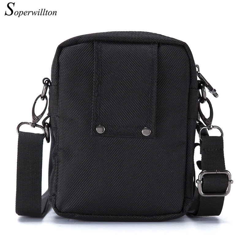 Soperwillton Men Shoulder Bag Casual Messenger Bags Waterproof Man Purse Oxford Zipper Crossbody Can Be Equipped With Belt #1052
