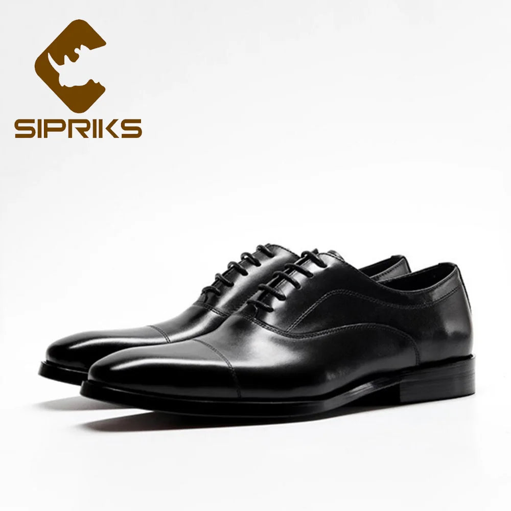 Sipriks Luxury Boy Wedding Shoes Men‘s Dress Leather Church Shoes Wine Red Burgundy Oxfords Social Gents Suit Casual Business