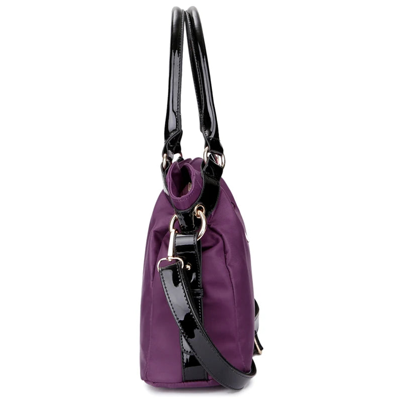 Women's handbag vintage purple waterproof nylon oxford fabric travel tote shoulder bag ladies women Messenger Bag Crossbody Bags