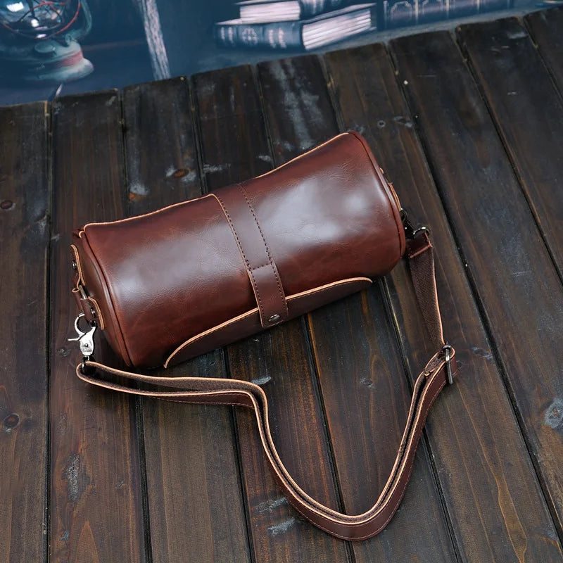 Real Brand Hot Sale New Fashion Men Bags Small Shoulder Bag Cylindrical Shape Men Messenger Bag Crossbody Leisure Bag