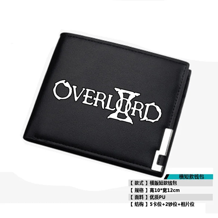 2019 NEW Fantasy Adventure Anime Overlord Men Short Wallet Pu Leather Long Purse Fashion Card Holder Student Money Bags