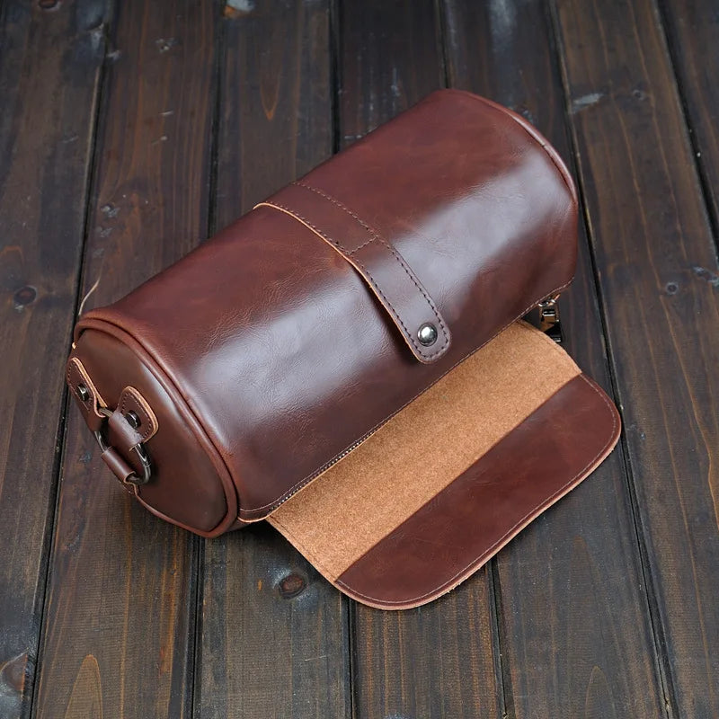 Real Brand Hot Sale New Fashion Men Bags Small Shoulder Bag Cylindrical Shape Men Messenger Bag Crossbody Leisure Bag