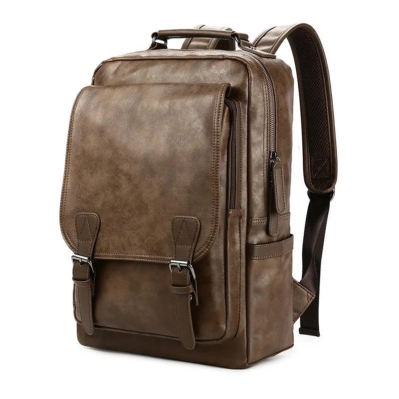 New Luxury School Backpack Waterproof Leather Backpack For Laptop Men Travel Teenage Student Backpack Bag Male Bagpack Mochila