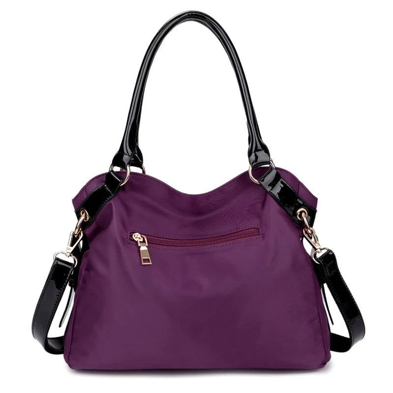 Women's handbag vintage purple waterproof nylon oxford fabric travel tote shoulder bag ladies women Messenger Bag Crossbody Bags