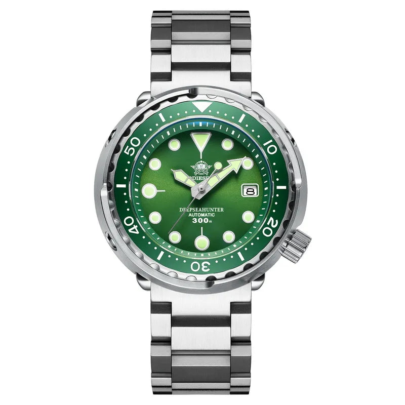 ADDIESDIVE Tuna Series Watch Blue Dial 316L Stainless Steel Watch Sapphire Crystal 300m Diving Watch C3 Super Luminous Hands