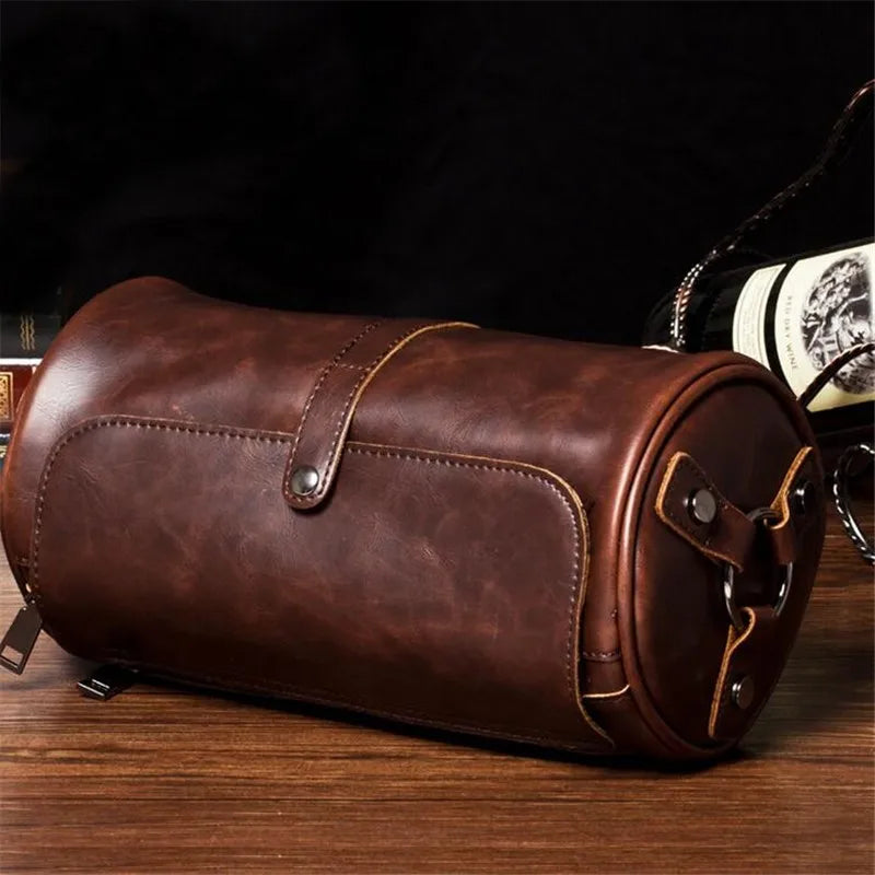 Real Brand Hot Sale New Fashion Men Bags Small Shoulder Bag Cylindrical Shape Men Messenger Bag Crossbody Leisure Bag