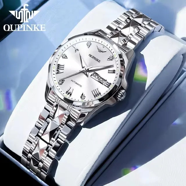 OUPINKE 3171 Women's Watches Fashion Tungsten Steel Sapphire Brand Waterproof Automatic Mechanical Watch Elegant Watch Women