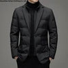 Top Grade Man Down Jacket 2023 New Arrival Men Business Casual Classic Suit Collar 90% Gery Duck Down Coat Keep Warm Parkas