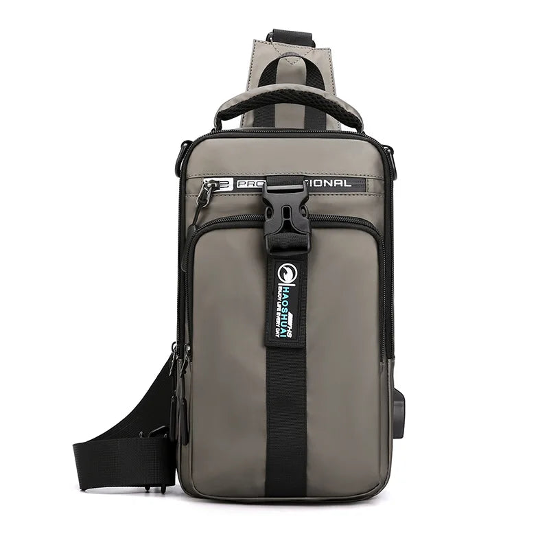 YoReAi New Multifunction Crossbody Bag for Men Anti-theft Shoulder Messenger Bags Male Waterproof Charging USB Bag Casual Tote