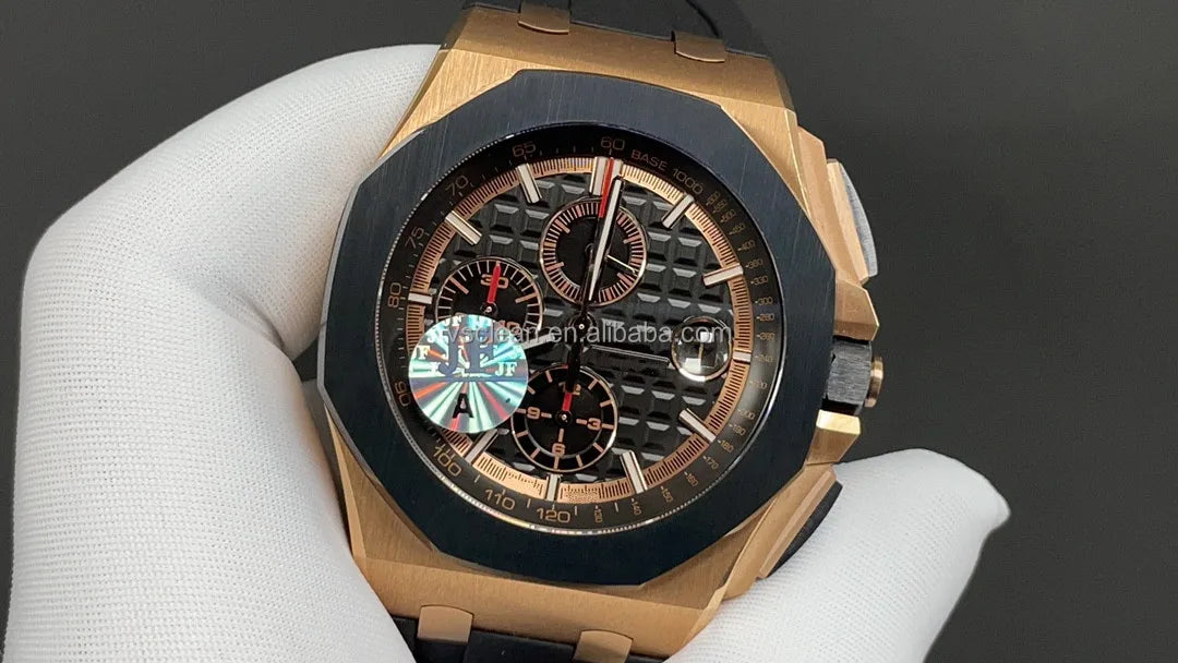 HB Factory New Luxury Men's Women's Watches 26400 Oakk Chronograph Automatic Mechanical Movement 44MM White Dial Ceramic Bezel