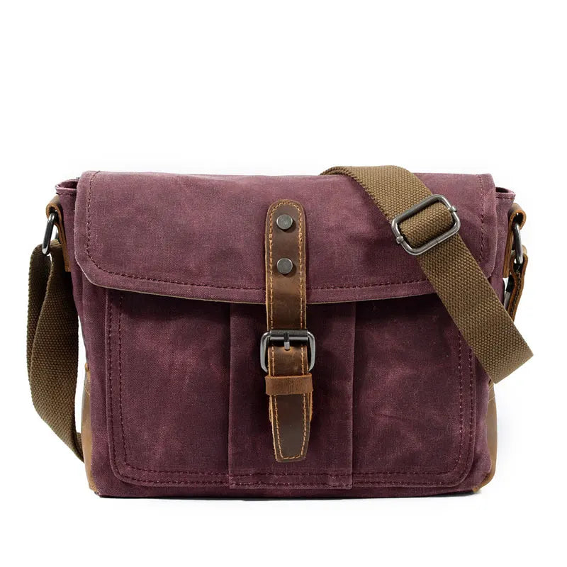 New Men Retro Messenger Bags Casual Canvas Waterproof Simple Shoulder Bag Cross Section Oil Wax Bag