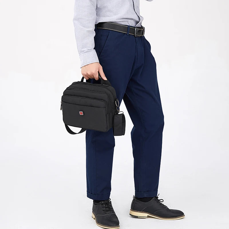 JANGEAR Men Lightweight Nylon Bags Casual Shoulder Bag Travel Tote Waterproof Shoulder Bags Mens Business Horizontal Handbag