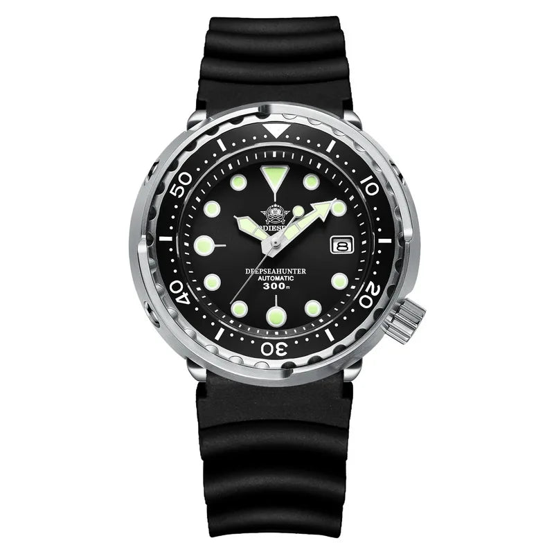 ADDIESDIVE Tuna Series Watch Blue Dial 316L Stainless Steel Watch Sapphire Crystal 300m Diving Watch C3 Super Luminous Hands