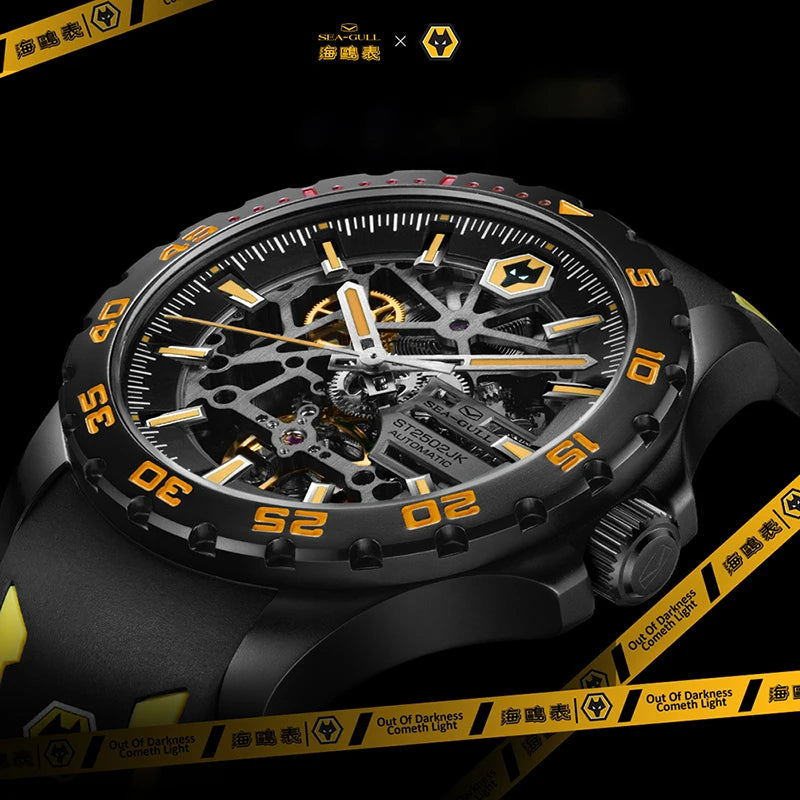 Seagull Men's Mechanical Watch 2023 Top Brand Luxury Sports Double-Sided Hollow Mechanical Wristwatch For Man 815.92.1877Hk