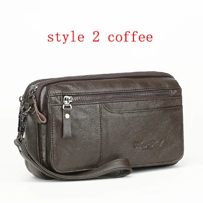 Men's Clutch Bags for men Genuine Leather Handbag Male Long Money Wallets Mobile Phone Pouch man Party Clutch Coin Purse