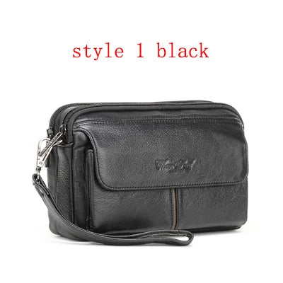 Men's Clutch Bags for men Genuine Leather Handbag Male Long Money Wallets Mobile Phone Pouch man Party Clutch Coin Purse