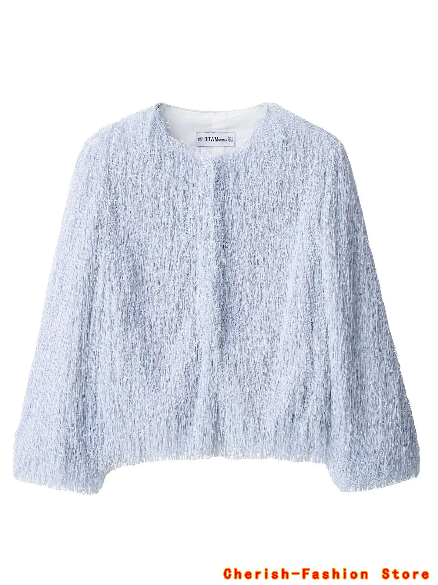 Brand Coat Minimalist Round Neck Tassels Jacket British Blue Jacket Elegant Jacket Winter Coat Jacket Women Tops 2025 New Coat