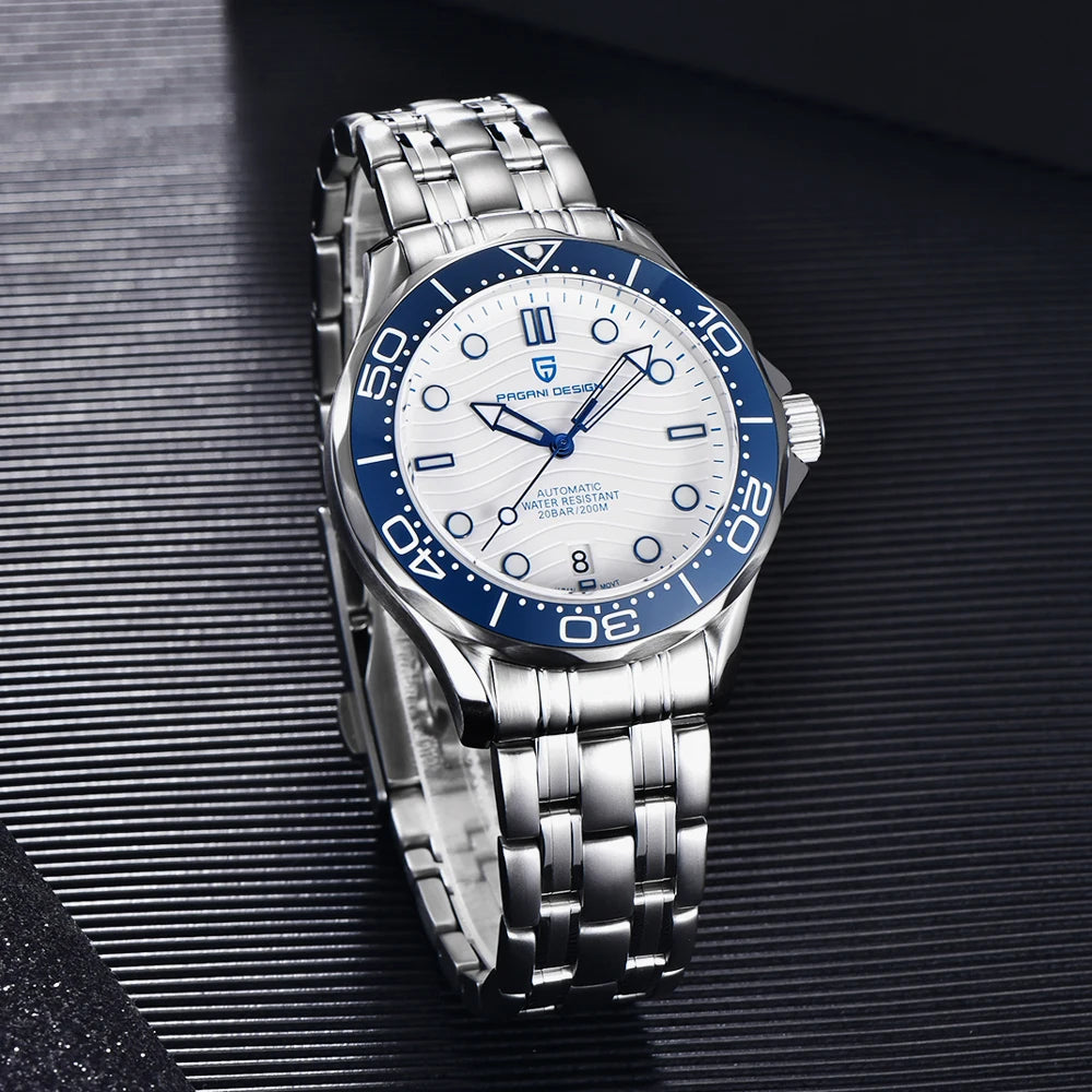 PAGANI DESIGN Men's Watches Luxury NH35 Automatic Watch For Men Mechanical Wristwatches Sapphire Mirror Ceramic Bezel Man Gifts