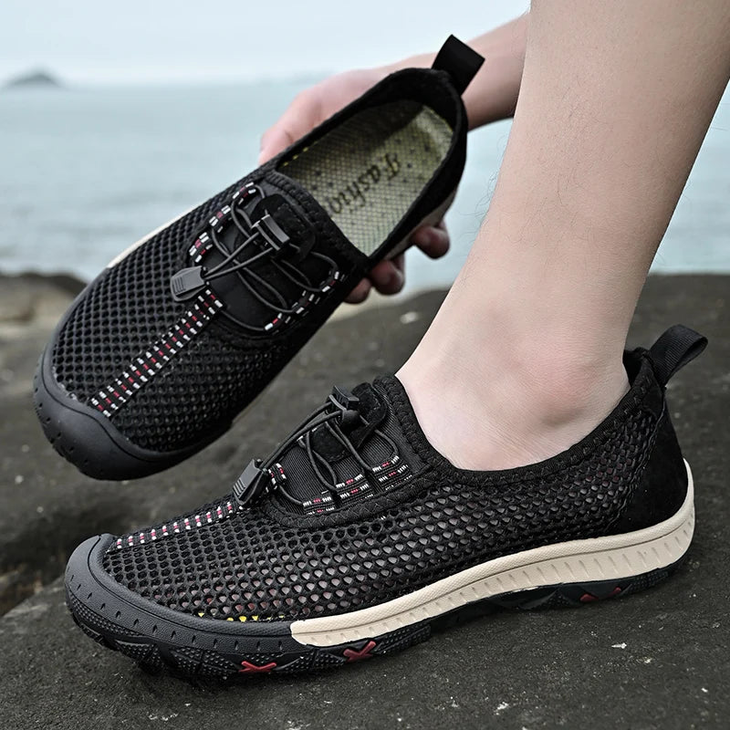 Breathable Mesh Men Sneakers outdoor Shoes for men Summer Hiking Shoes Big size 38-48 Water shoes Athletic Walking Shoes